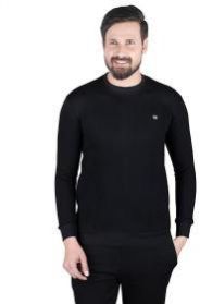 Male Fleece Black Sweatshirt Warm