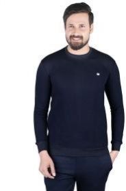 Male Fleece Navy Blue Sweatshirt Warm