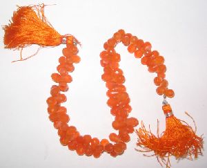 Carnelian faceted drop beads