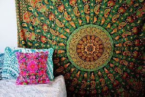 Beautiful multicolor Wall Hanging Mandala Tapestry Hippie Bohemian The Handicraft House