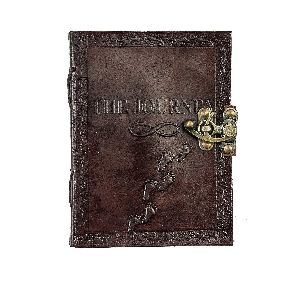 Premium Quality Leather Diary Journal Recycled Handmade Papers with Engraved Footprints for Daily