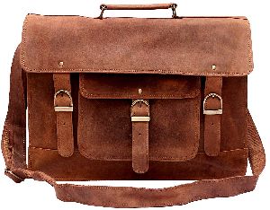 Znt bags Men's Leather 15-Inch Brown Laptop Multi-Compartment Laptop Sleeves bags