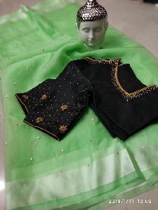 Beautiful organza sarees with readymade silk designer blouse