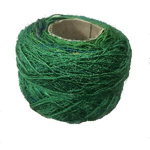 Emerald Green Recycled Sari Silk Yarn Ball