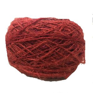 Recycled Sari Silk Yarn Ball in Solid Color: Red(100 GMS)