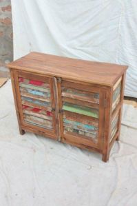 Scrap Wood Shutter Door Cabinet