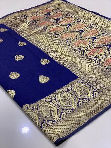 Royal Blue Traditional Banarasi Silk Sarees