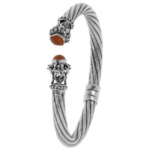 Cuff Bracelet for Women Cuff Bangle Bracelet Orange Crystal Sterling Silver