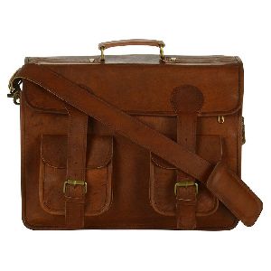 ZiBAG GoatLeather 16 Messenger Bag 2 Front Button Pockets