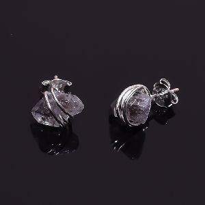 Raw Herkimer Diamond Stud Earrings