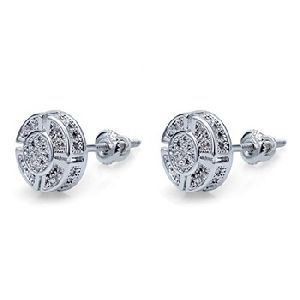 0.50TCW Real Round Cut Diamond Stud Earring In White Gold