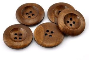 Brown Wooden Button