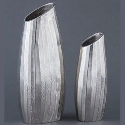 designed Recycled Aluminum Shiny Flower Vases