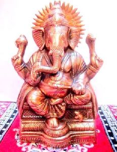 Metal Ganesh Idol With Copper Finish
