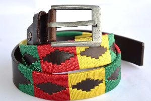 embroidered leather belt