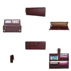 Brown Plain Ladies Leather Wallet