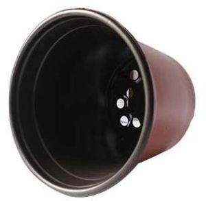 Brown Round Plastic Plant Pot