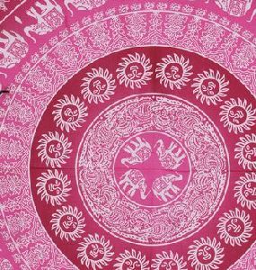 Mandala Pink Elephant Printed Tapestry