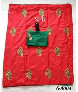 Red Color Printed Silk Saree