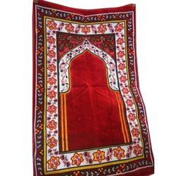 Multicolor Mosque Velvet Prayer Carpet,