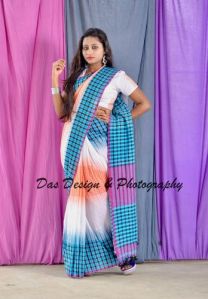 Cotton Plain Ladies Handloom Ikkat Saree