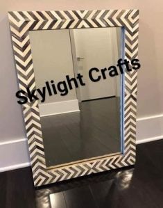 Square Bone Inlay Mirror Frame