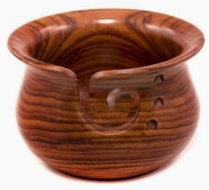 wooden yarn bowl