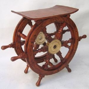 Brass ship wheel table
