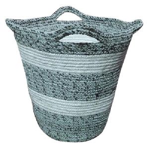 Cotton Grey Braided Woven Basket