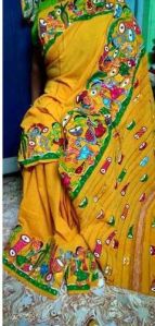 Hand Painted Khesh Saree