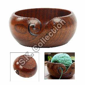 Wooden Yarn Bowl Hand Made With Sheesham Wood For Knitting And Crochet handmade