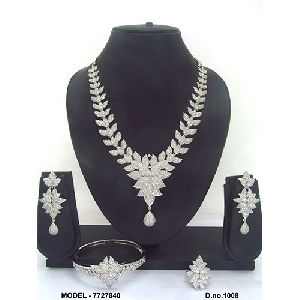 Simple American Diamond Jewellery Set