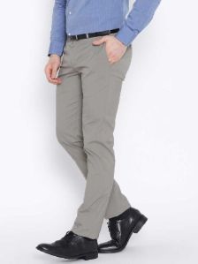 Mens Slim Fit Beige Trousers