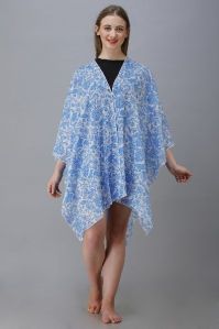 Screen Printed Cotton Poncho