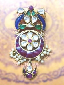 Silver Kundan Pendent