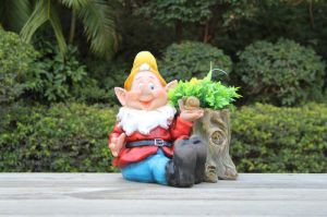 Sitting Gnome Garden Planter