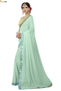 Pista Green Georgette Saree