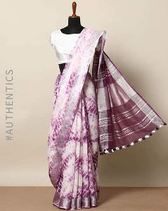 Linen Shibori Print Sarees