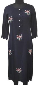 Round Neck Rayon Kurti