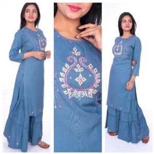 Rayon Kurti With Sharara