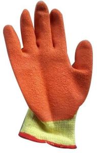 Orange cut resistance gloves