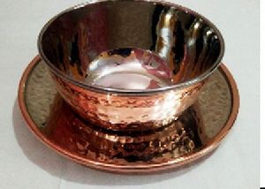 Copper Stainless Steel Finger Bowl with Plate