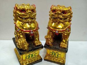 Golden Feng Shui Fu Dogs