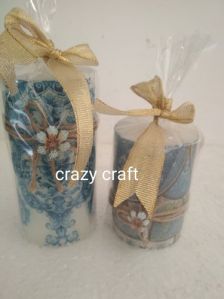 Decoupage Wax Candle Decoration