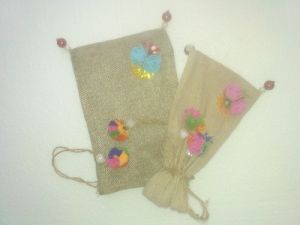 Designer Jute Potli Bag Decoration