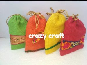 Multicolour Jute Potli Bag Decoration