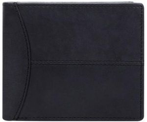 6 Card Slot Mens Black Leather Wallet