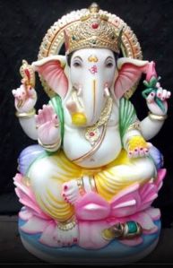 Multicolor Marble Ganesh Statue