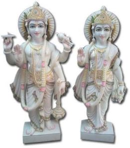 White Marble Laxmi Narayan Statue