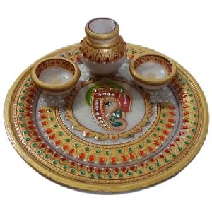 Fancy Marble Pooja Thali